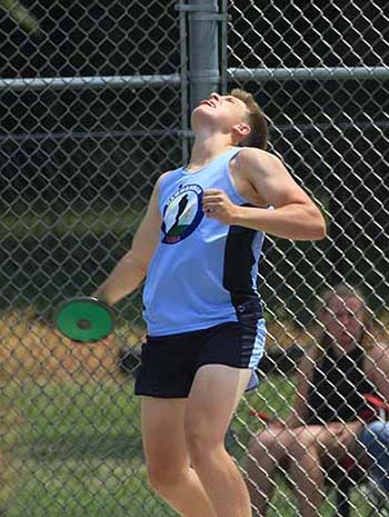 Discus thrower at Hammerman Field